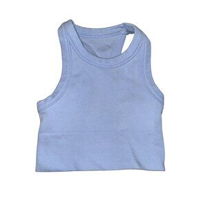ALO Yoga Seamless Delight Seashell Blue High Neck Bra Women's X-Small